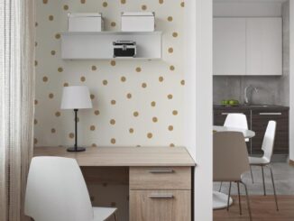 White-gold dots wallpaper lifestyle